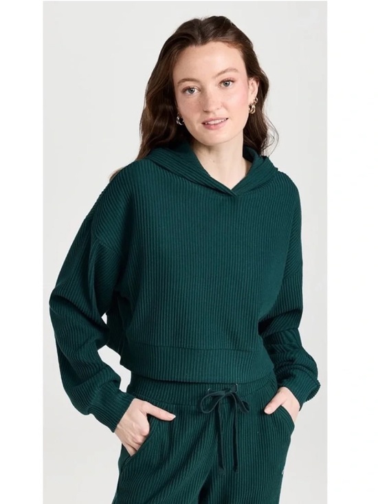 ALO Yoga Tops - Alo Yoga Muse Hoodie in Midnight Green